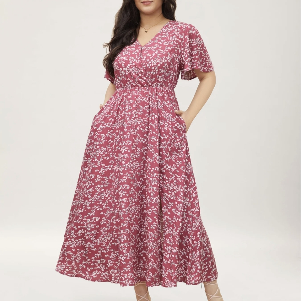 BloomChic Floral Maxi Dress in Burgundy